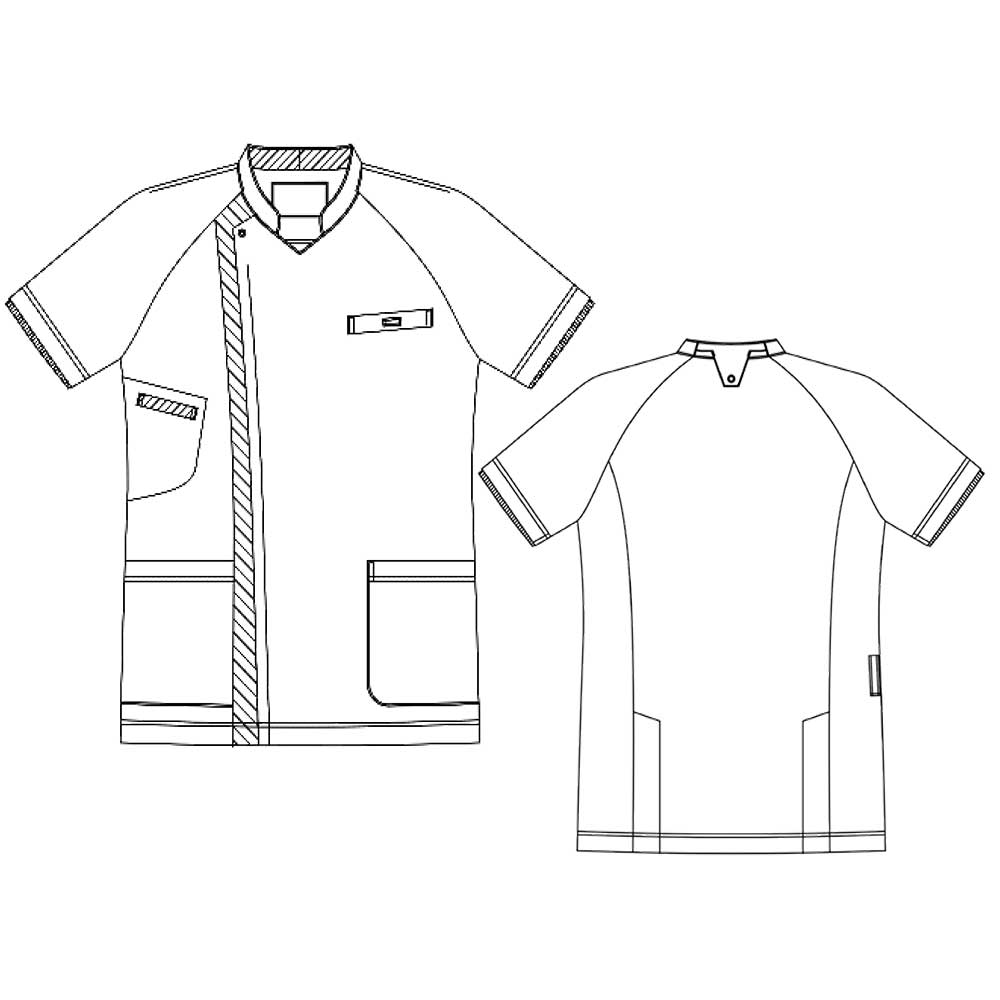 KAZEN KZN701 メンズスクラブジャケット半袖 5950円｜医療白衣の