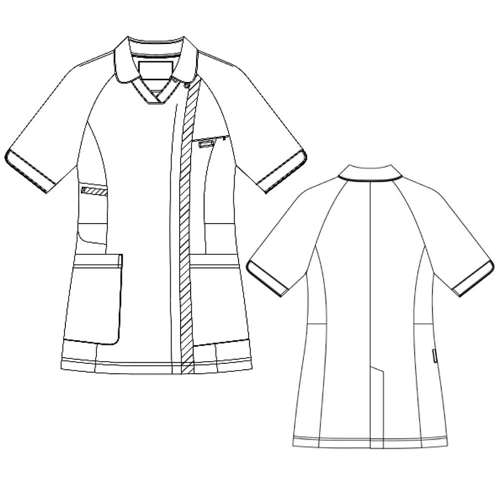 KAZEN KZN703 レディススクラブジャケット半袖（衿付） 5740円｜医療