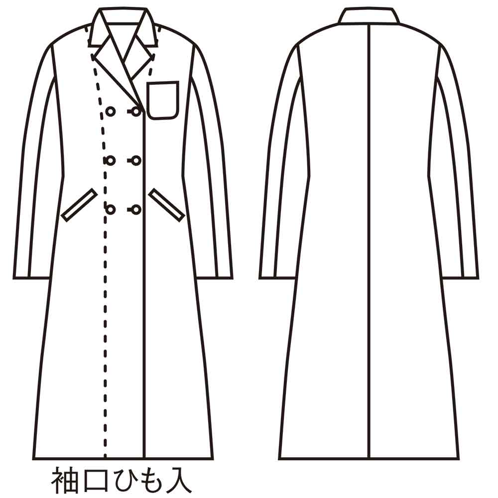住商モンブラン 51-013 女子診察衣ダブル／長袖 3840円｜医療白衣の